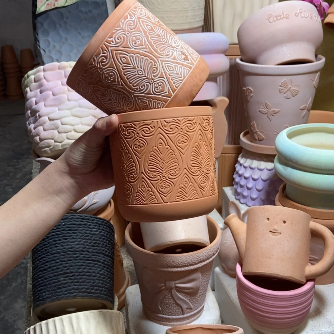 12×12几何直筒复古+红陶2个