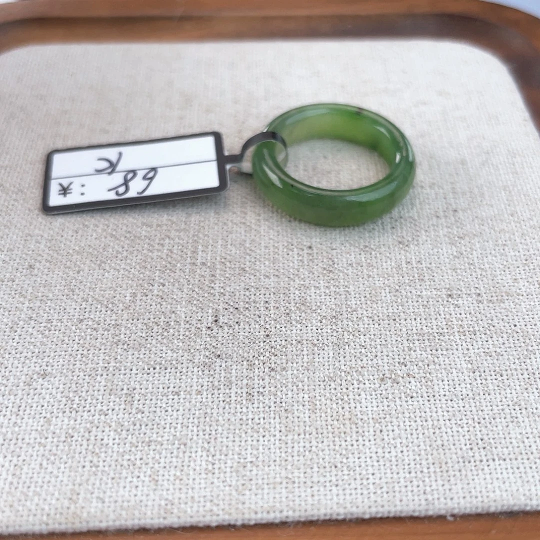 和田玉未镶嵌戒指u1点墨泥鳅背16不退换