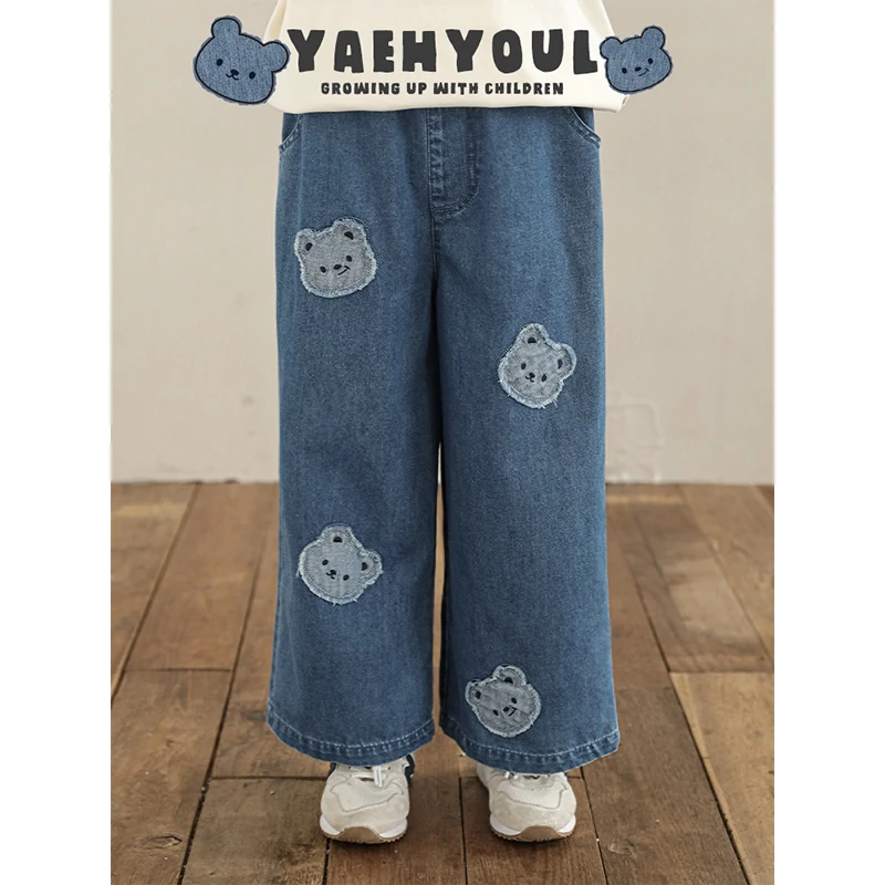 YOEHYAUL/幼悠春二波 原创软牛仔宽松直筒裤休闲洋气童装N6000