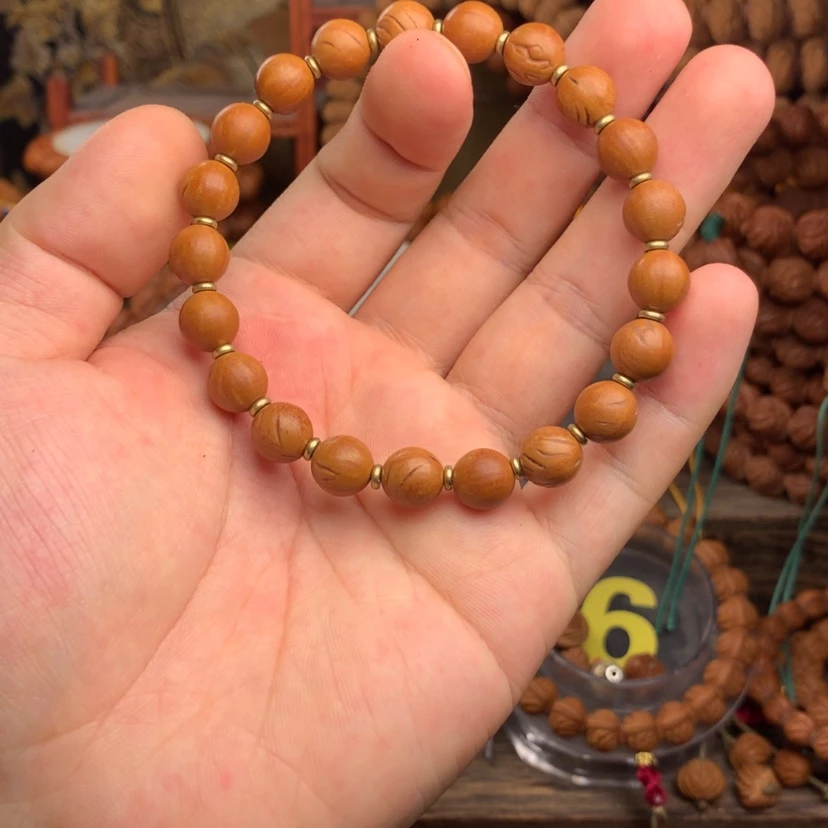 【闪购商品】桃核手串t****Z09光珠 龙纹桃核