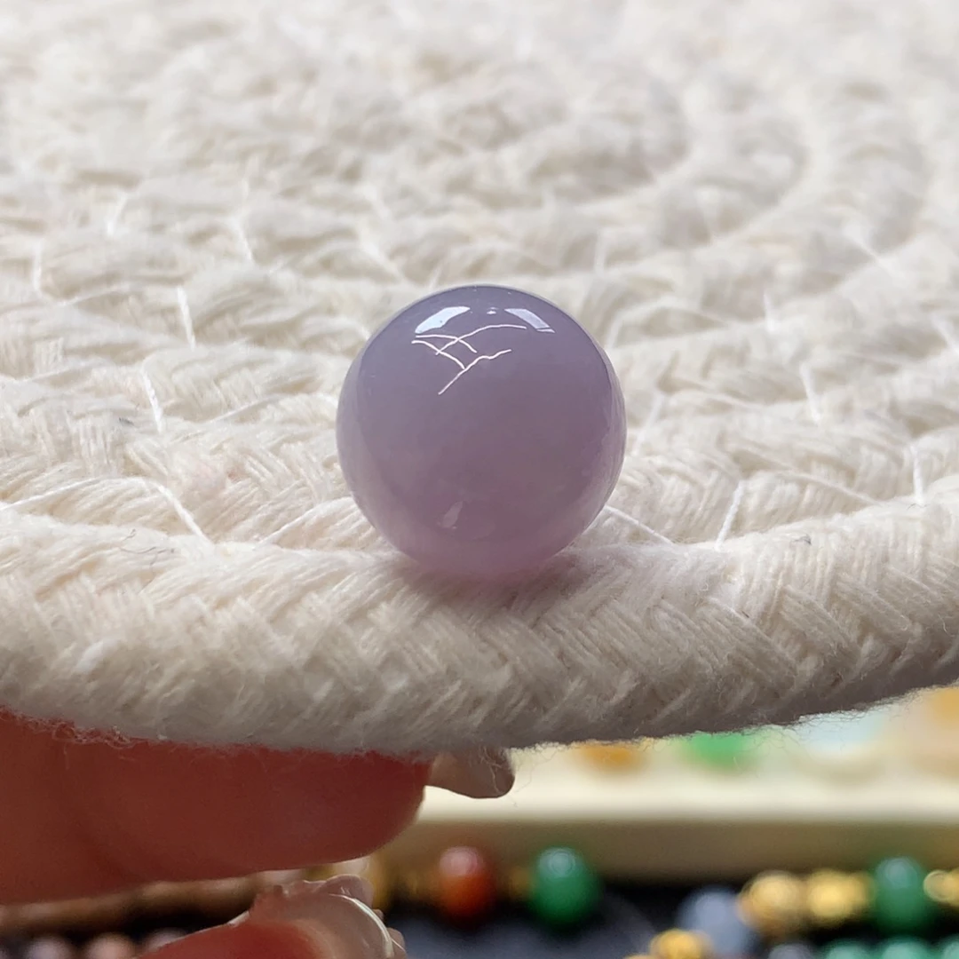 定制翡翠未镶嵌 毛货抛光定制 莫兰迪粉紫 卡13 m