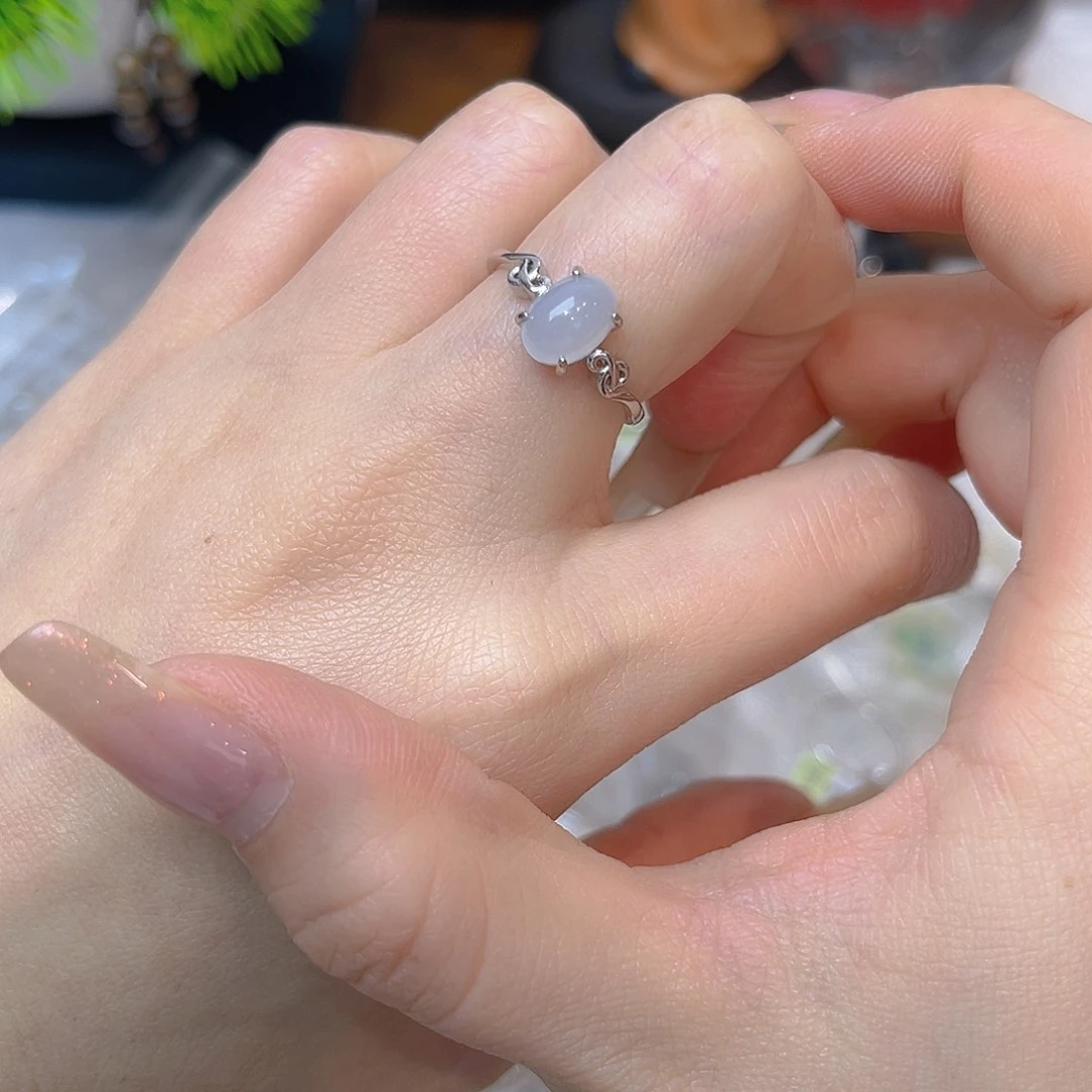 翡翠银S925镶嵌戒指