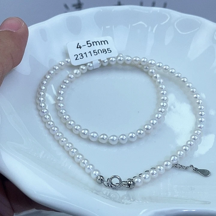 淡水珍珠银S925镶嵌颈饰