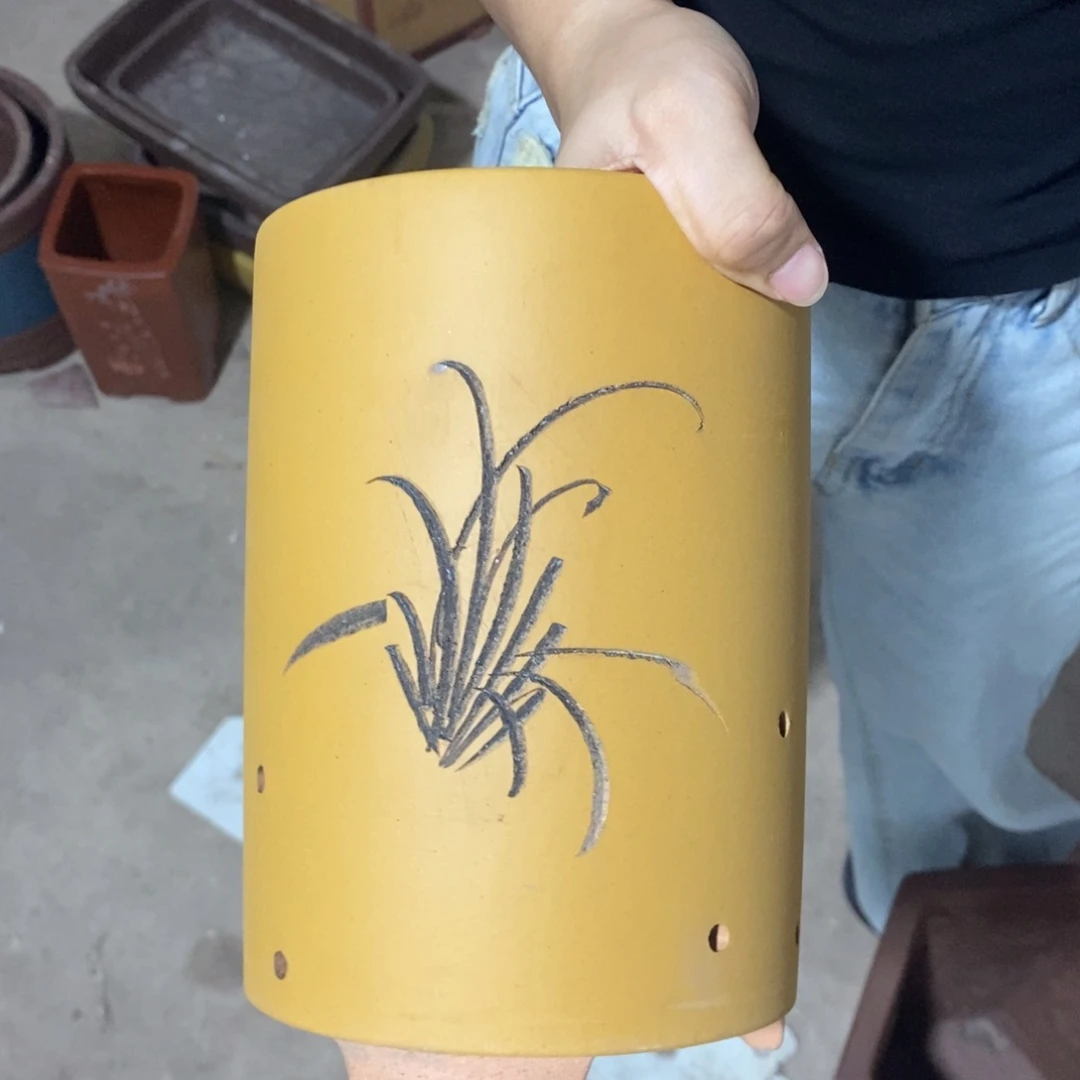 紫砂花盆瑕疵口径j