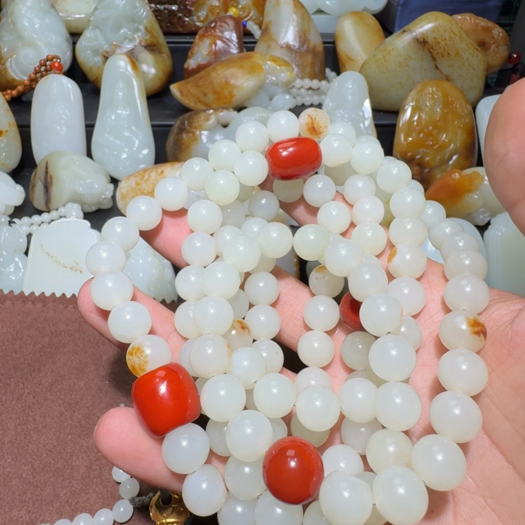 北***4和田玉未镶嵌项链