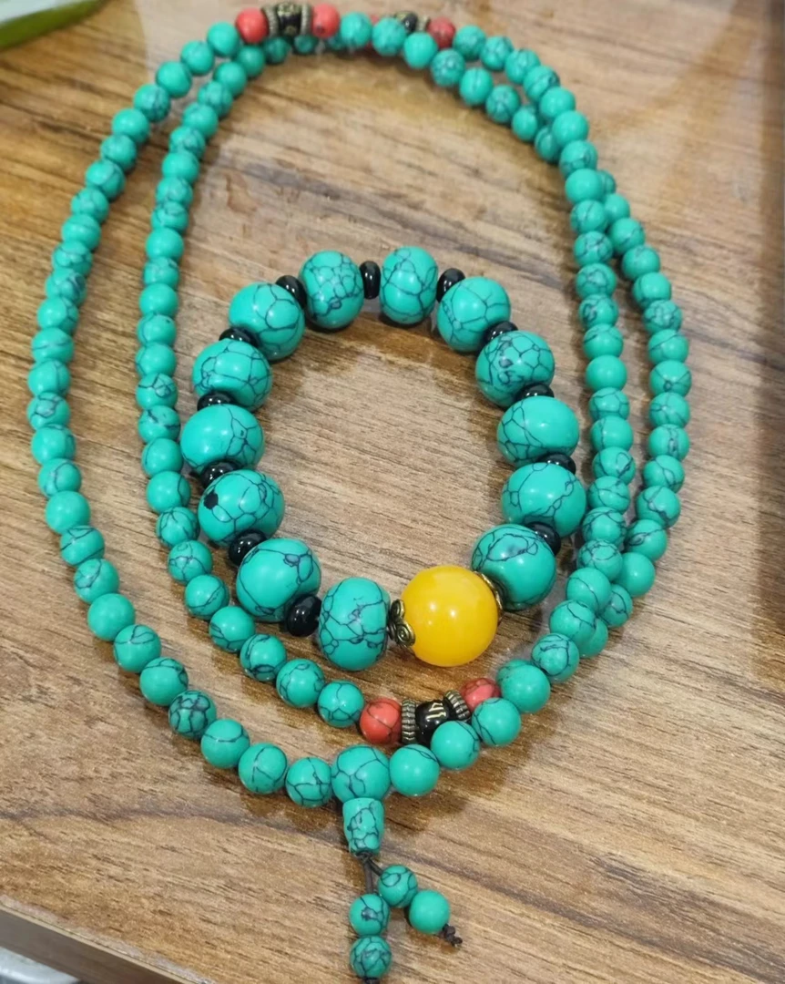 S S182 006 S  S181 006  精品手串   绿松大小对  (无礼盒)