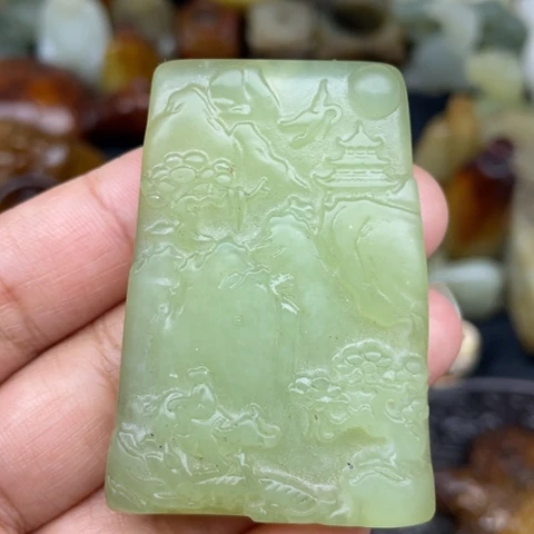 蛇纹石玉未镶嵌颈饰15