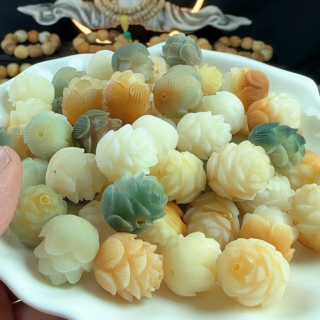 菩提根/象牙果手串瑕疵卡17莲花10颗卡牌➕10颗