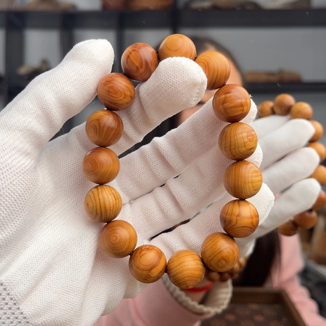 手串/手链柏木（崖柏） 红油水波纹1.5五灵脂料咸甜22.9