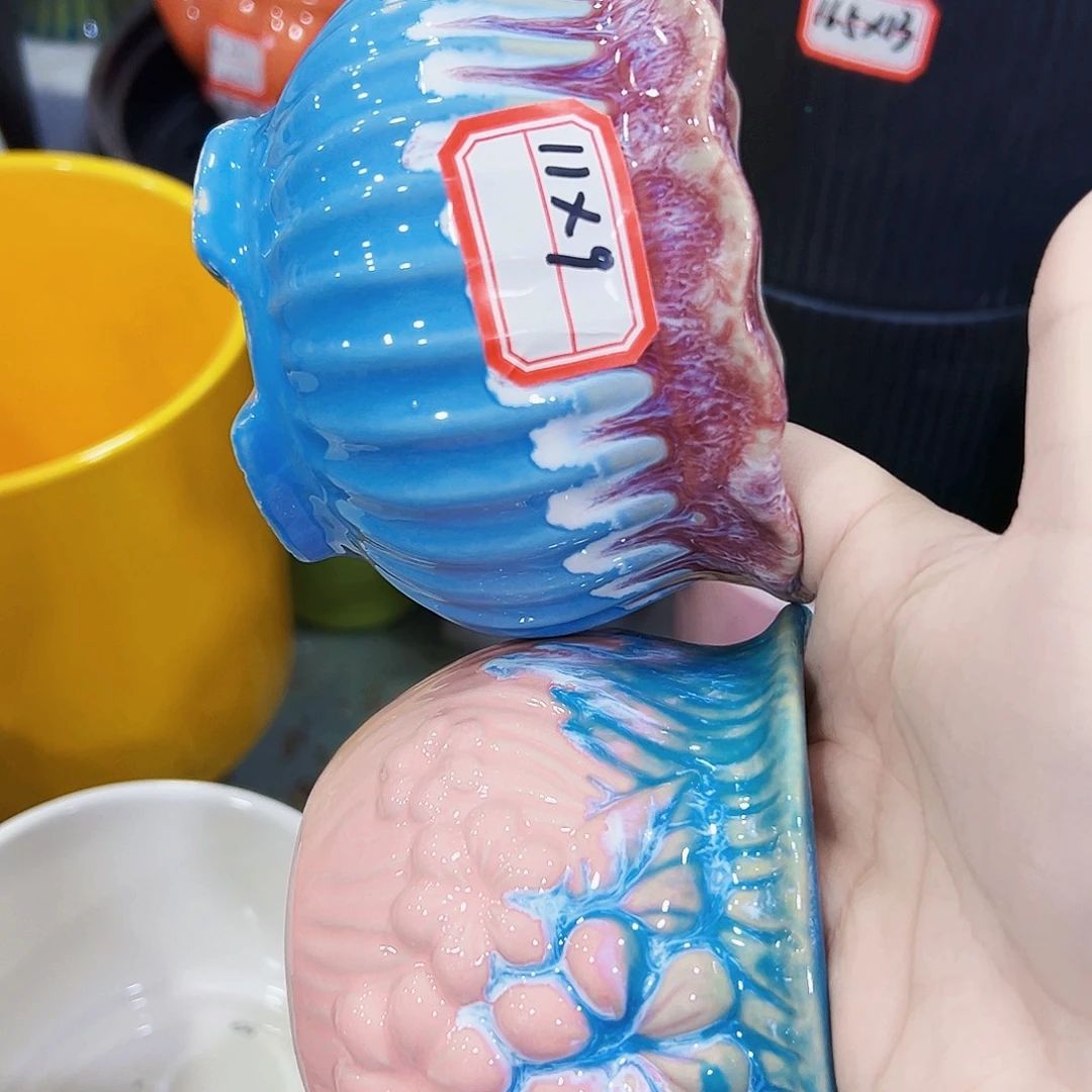 有孔，外贸尾单陶瓷花盆凑单10米包邮