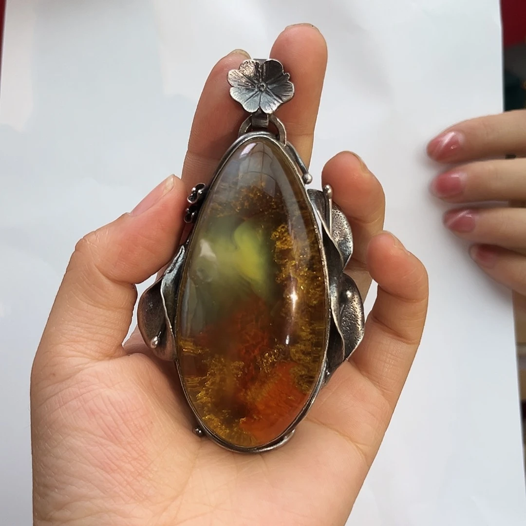 琥珀颈饰未镶嵌吊坠