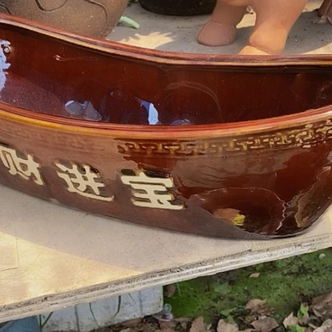 紫砂花盆直41款18深11.5无孔瑕疵