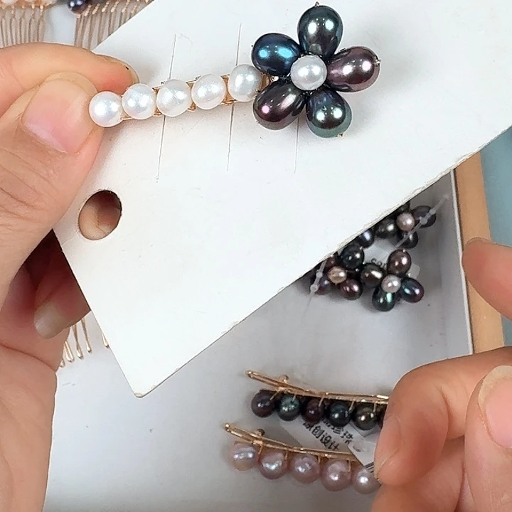 淡水珍珠发饰未镶嵌