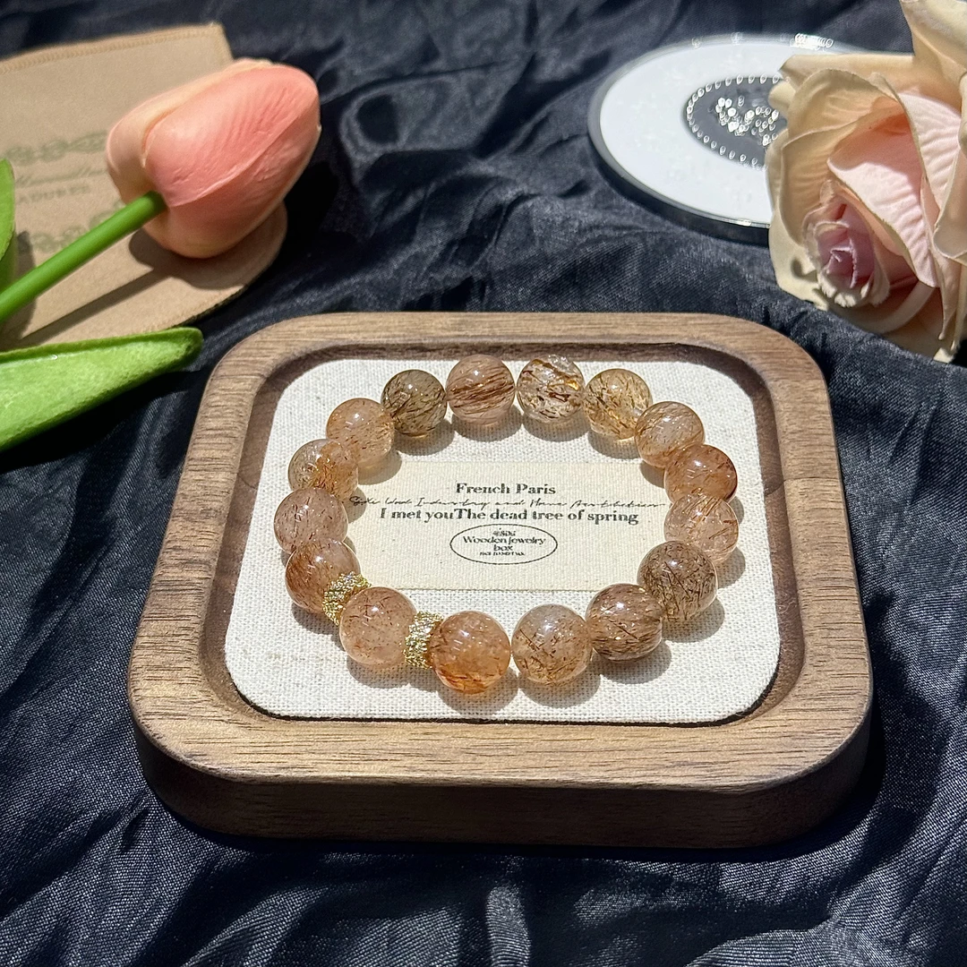 天然水晶黑金超七手串 多样性发其一Z212