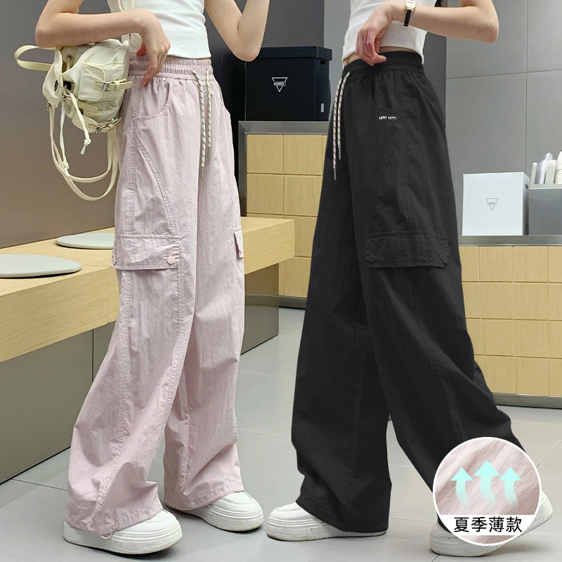 女童工装裤秋季爆款2025新款女大童宽松春秋直筒儿童休闲裤百搭潮