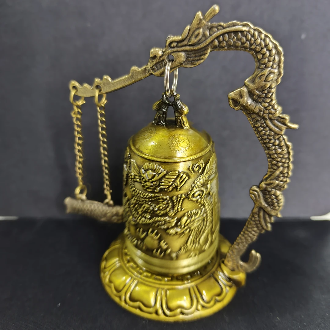鲤鱼撞钟合金编钟复古摆件