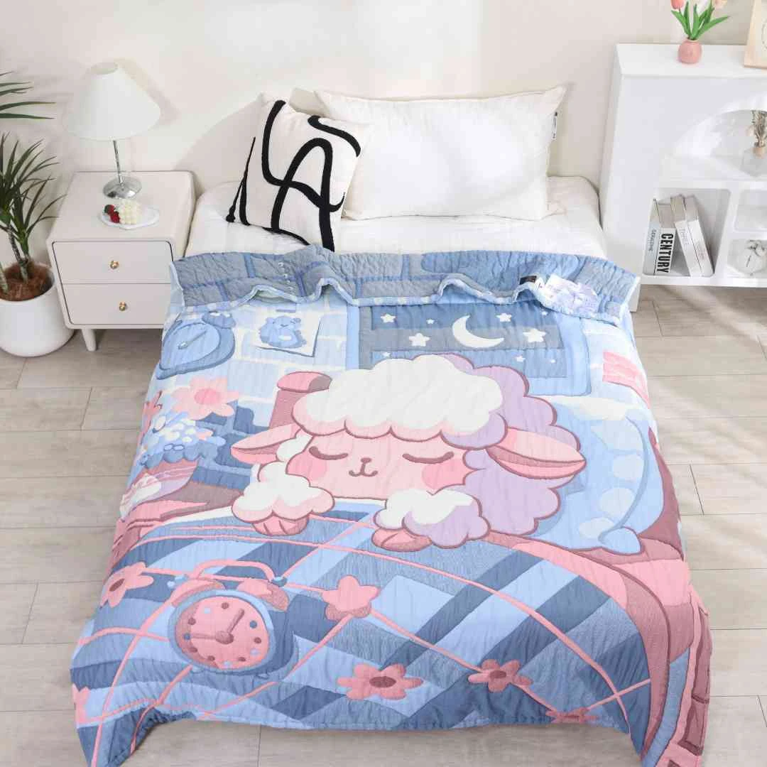 【美梦小羊】150cm*200cm 高端升级加厚轻奢多功能超柔纱布泡芙被