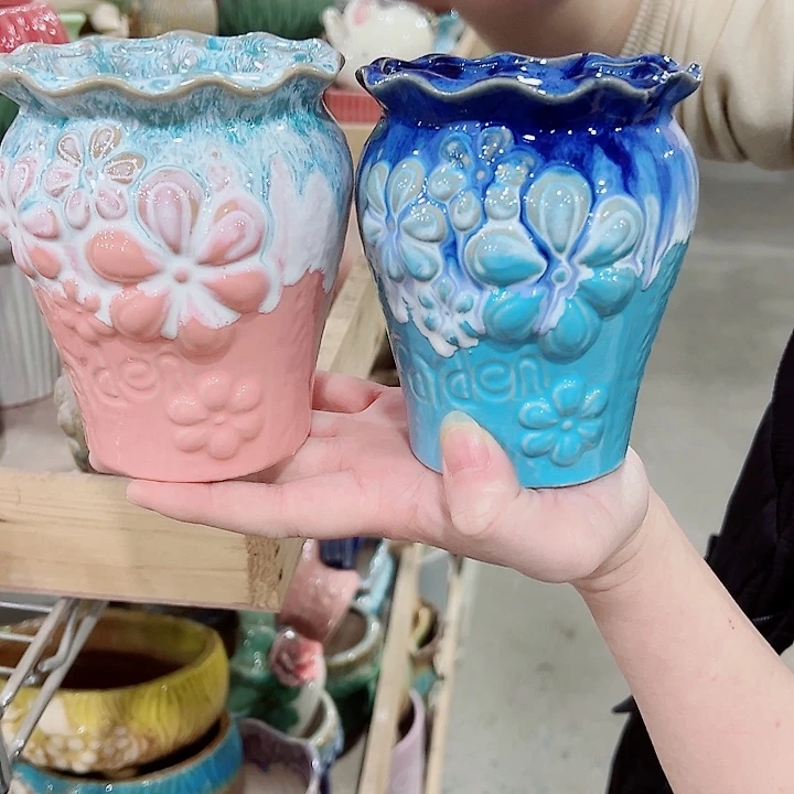 有孔，凑单福利满10元发货陶瓷多肉花盆！