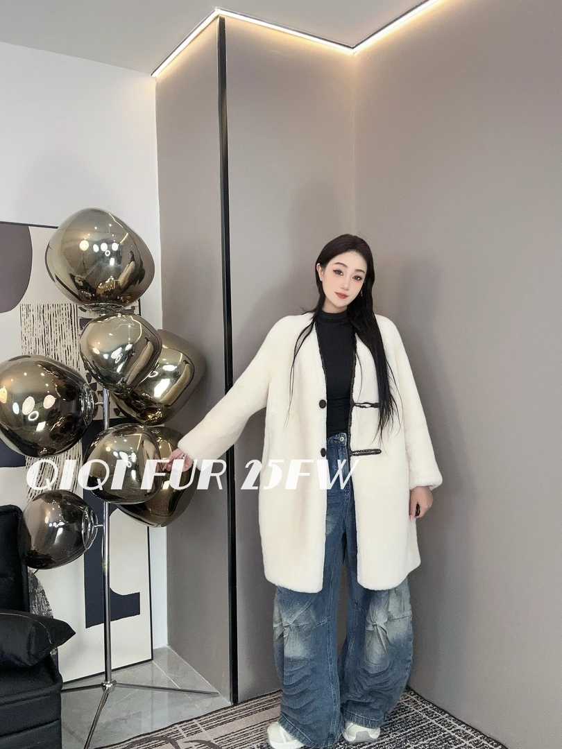 【琪琪推荐】XIASIQING|25FW 2911 新款时尚休闲皮毛一体外套