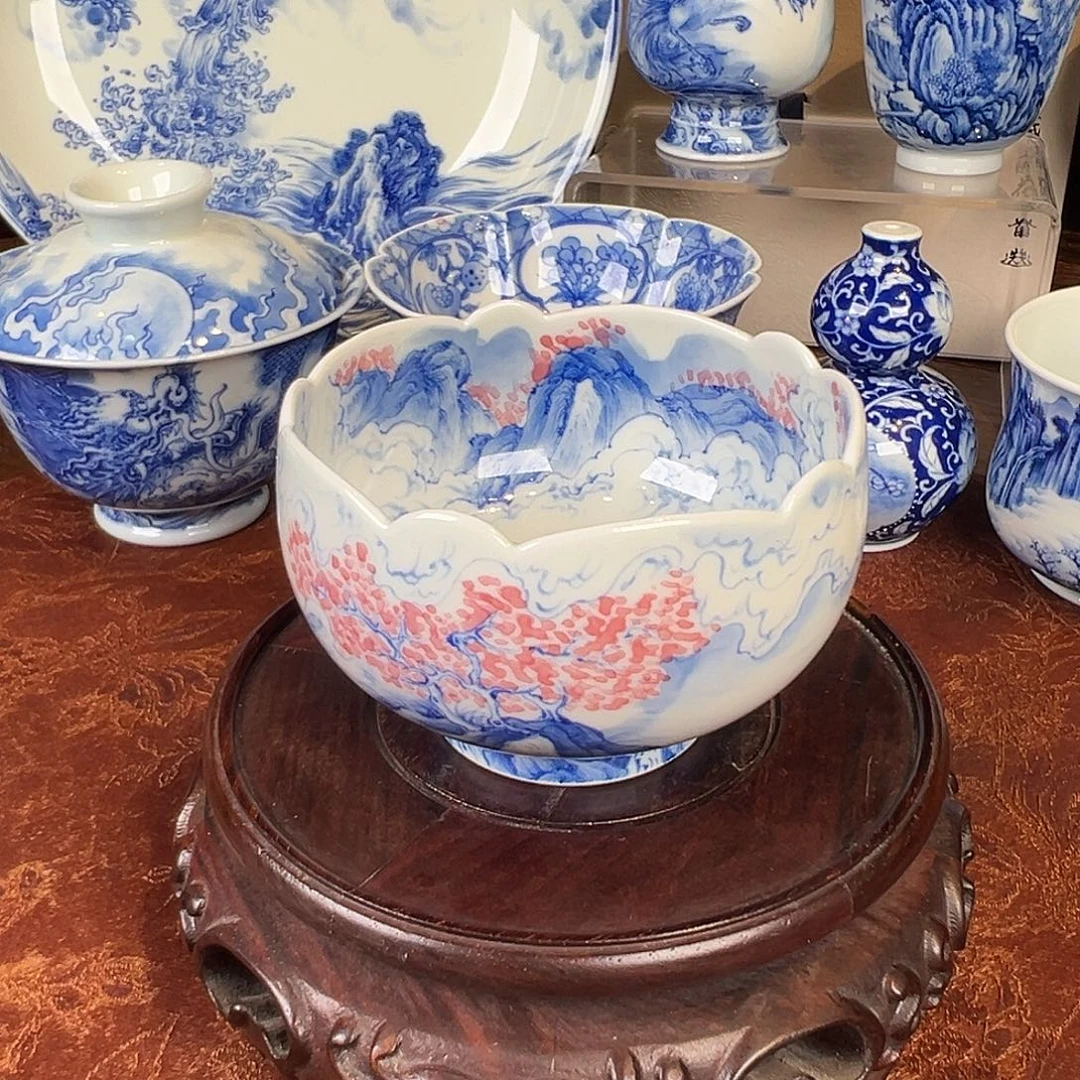 瓷杯子青樵轩桃花源主人杯