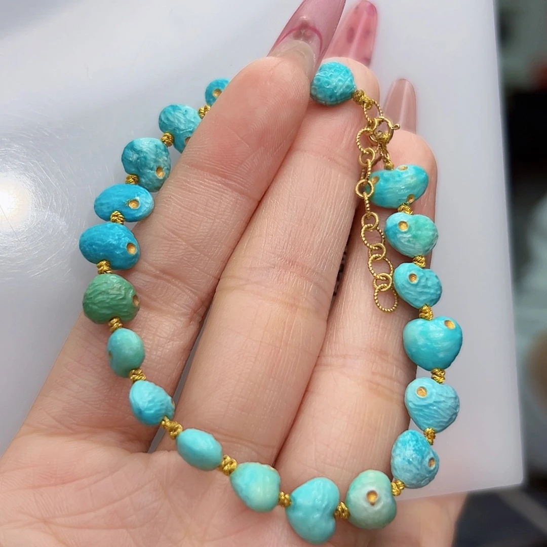 绿松石珠宝奇石18K金镶嵌