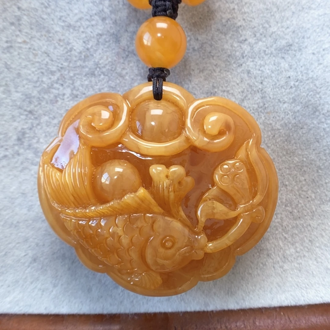 蜜蜡未镶嵌项链吊坠