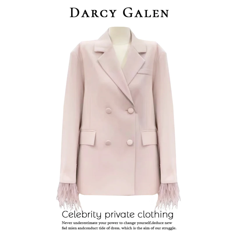 DARCYGALEN新款潮牌女装外套秋季外套大衣休闲西服设计感高级外套