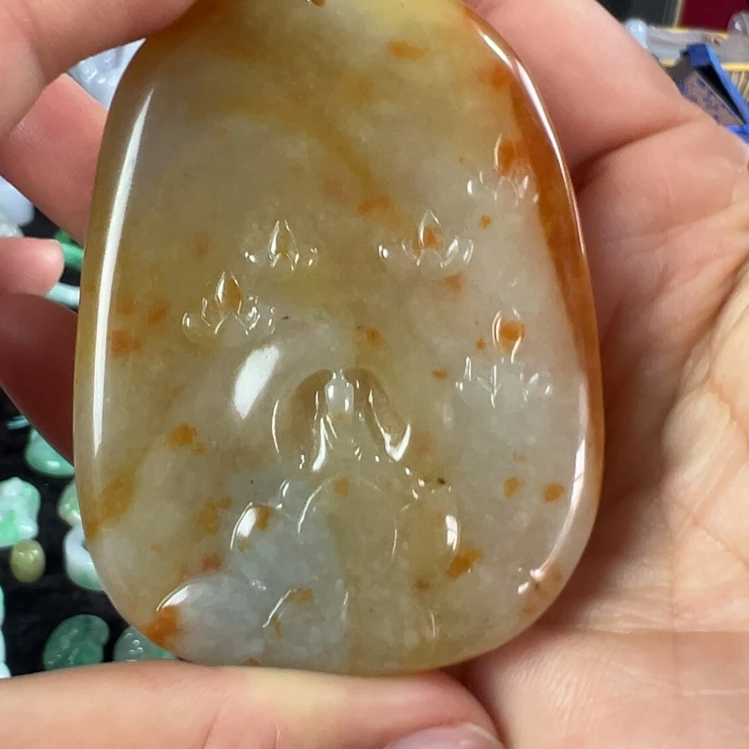 翡翠未镶嵌项圈天然黄翡挂件