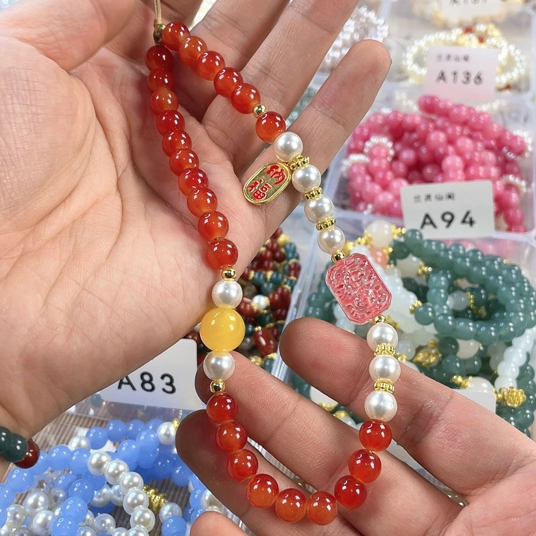 檀香木手串银S925镀金镶嵌