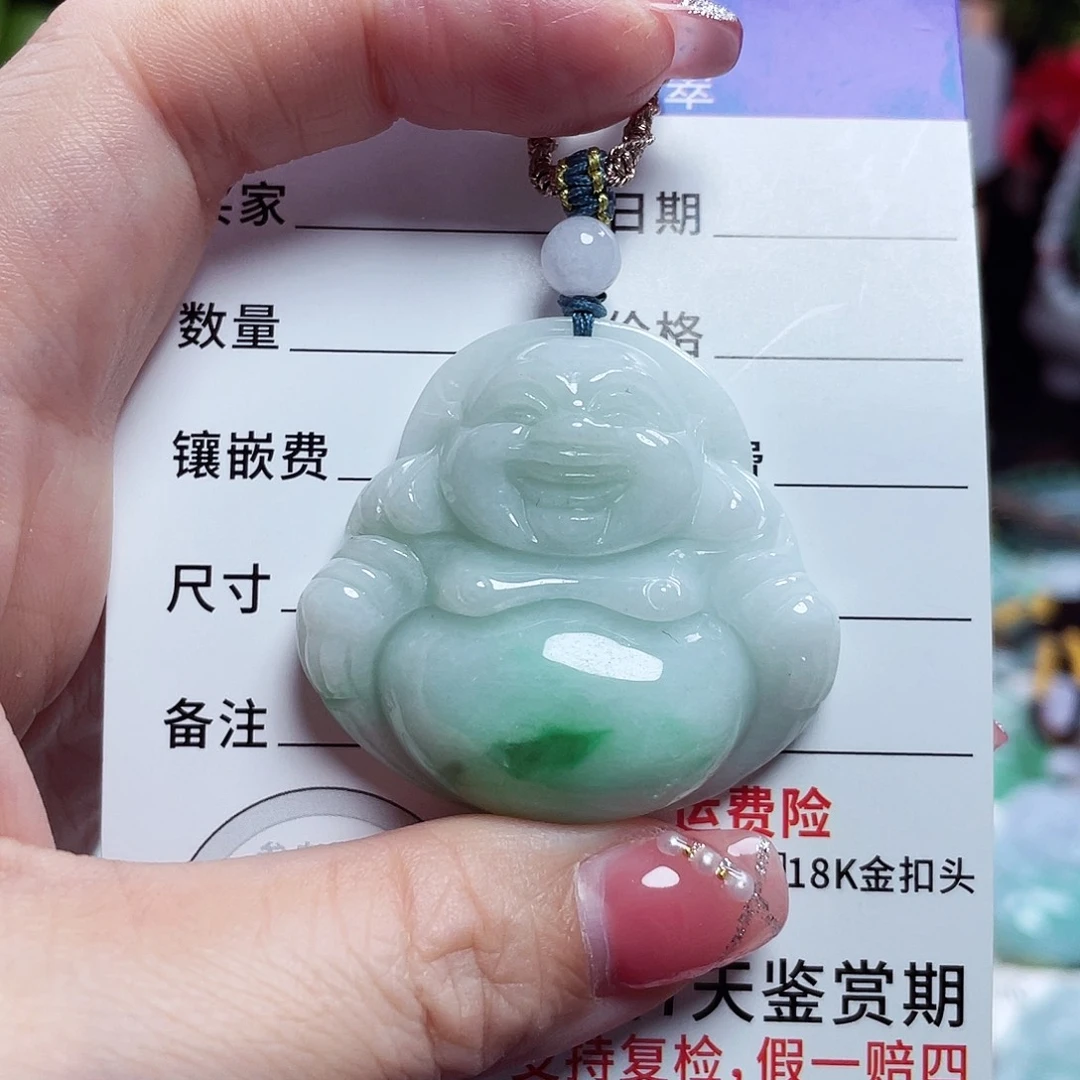 翡翠未镶嵌颈饰佛公12