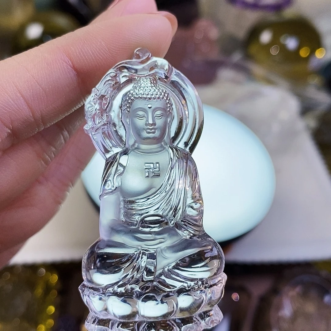 水晶天然水晶吊坠漂亮赠珠链未镶嵌H***7