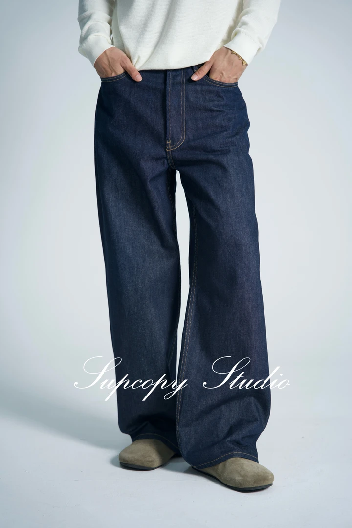 Supcopy 【AC1981M真原牛】直筒原牛牛仔裤 cleanfit高街男女同款