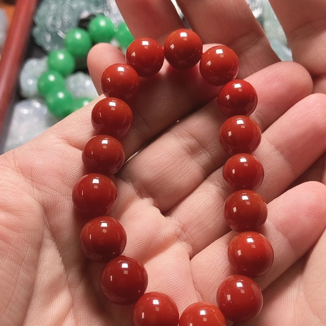 南红玛瑙合金颈饰手串