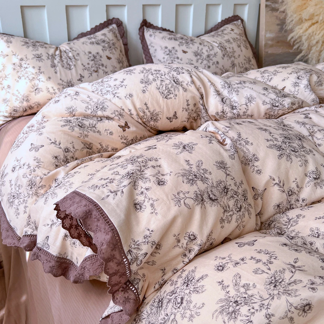 三四件套100全棉纯棉家纺被套罩床单床上用品主卧床笠款四季通用