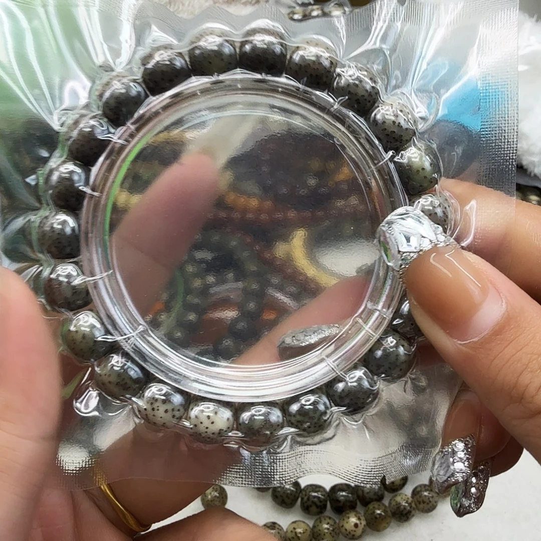 手串星月菩提77殿堂卡姿兰黑灰星月菩提10桶单圈