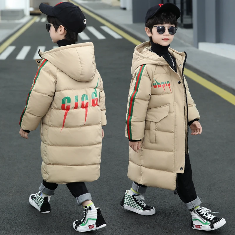 【中长款棉服】儿童棉衣冬季保暖中大童时尚连帽宽松百搭男童