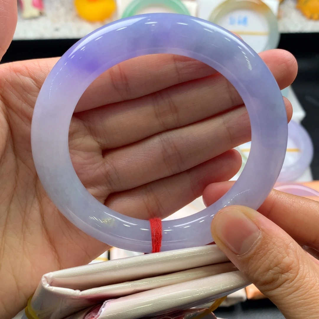 翡翠未镶嵌手镯紫罗兰