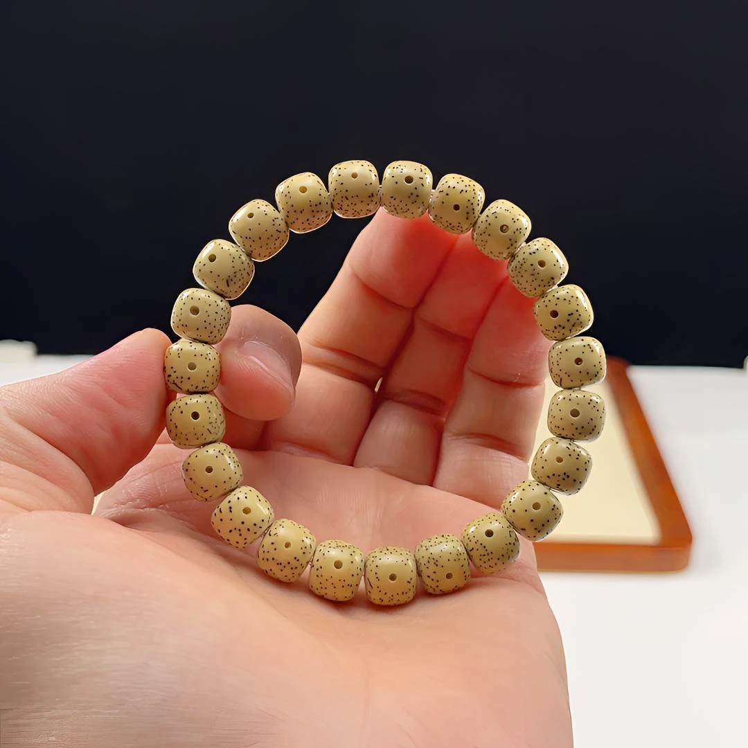 原生态单圈鸡油黄星月菩提老型桶珠女生款文玩盘玩绕指柔