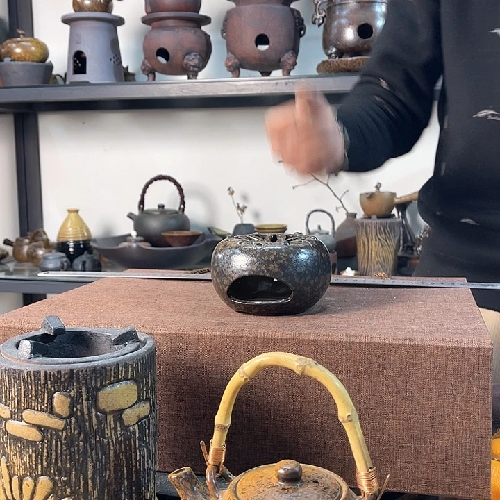 紫泥茶壶紫砂粗陶茶器