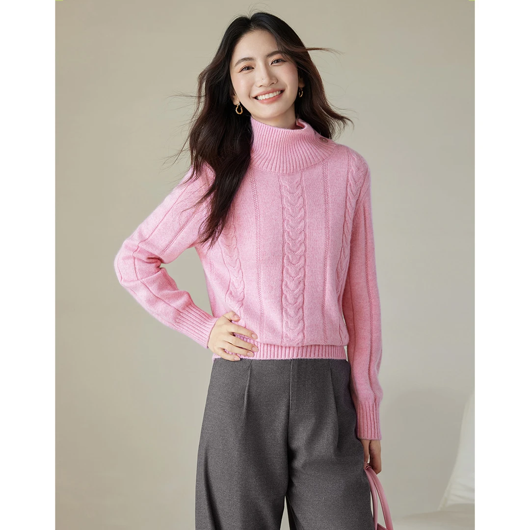 7493【金拐子专属】朗文斯汀高领设计感保暖针织衫DTYZ4510D07493