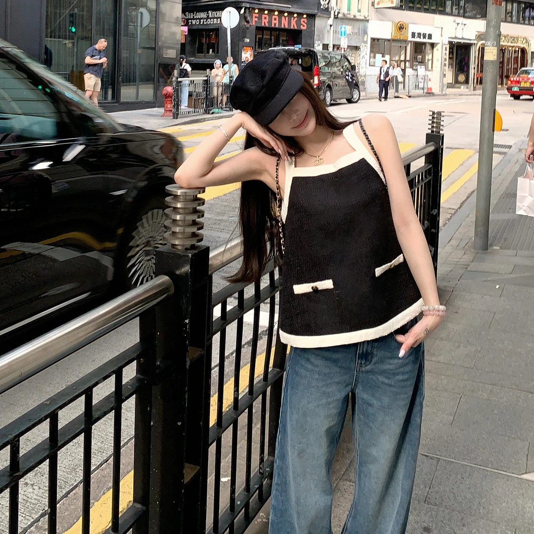 titi小姐姐【古堡小香】烫朴工艺 气质千金小香背心