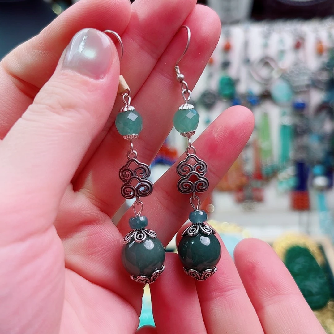 玛瑙/玉髓耳坠未镶嵌耳环