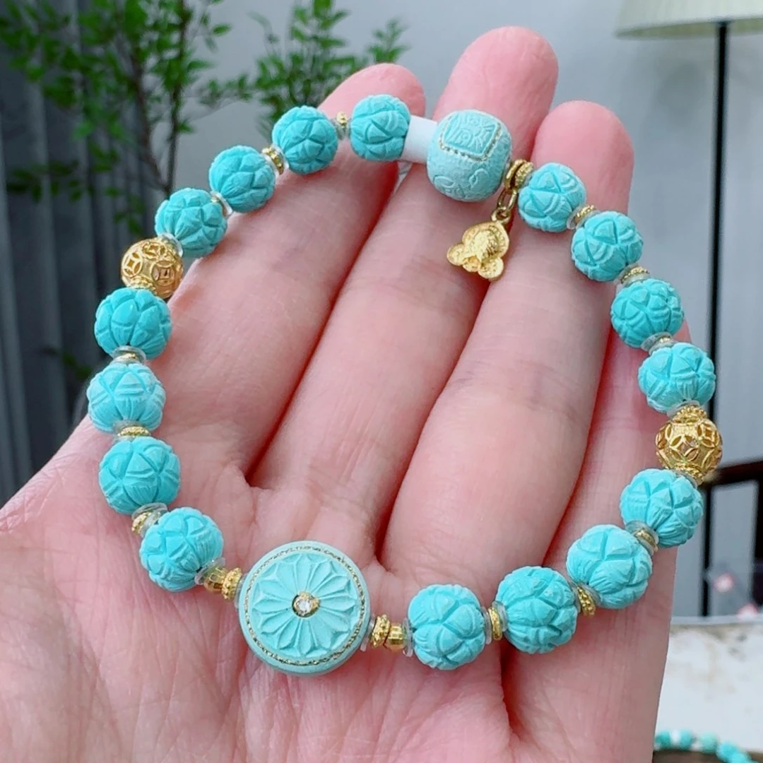 18K金镶嵌绿松石珠宝奇石