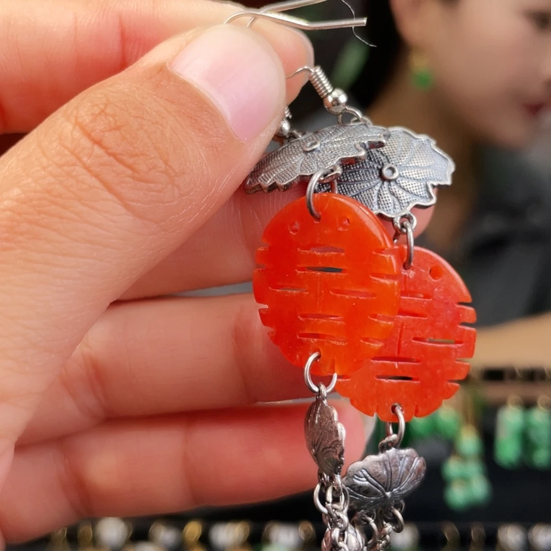 翡翠未镶嵌耳饰饰品