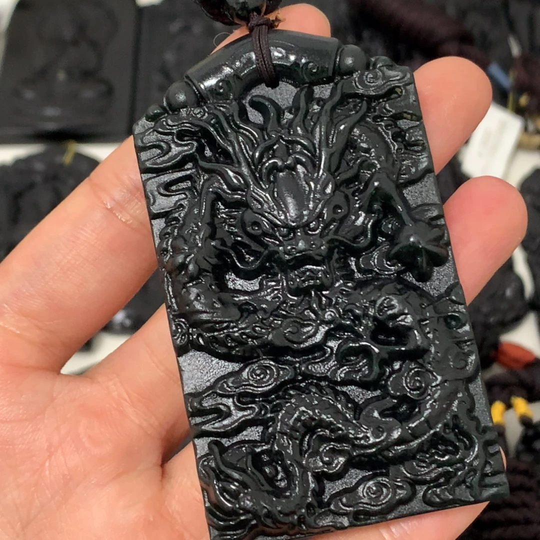 天然缅甸a货钢琴黑挂件