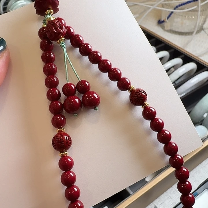 天然辰砂朱砂手机链mq