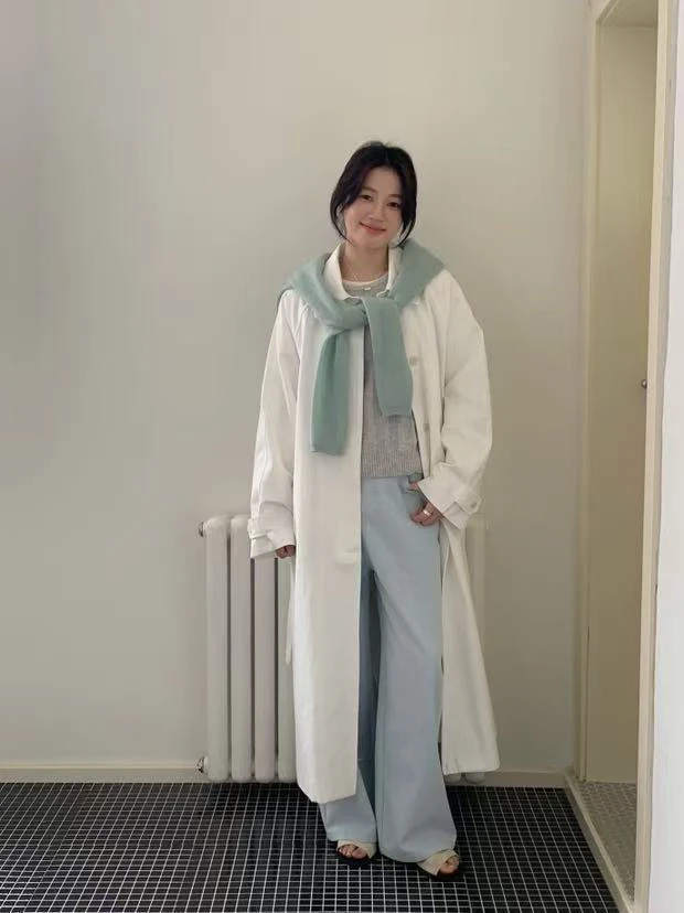 lovely@s8768 韩系简约气质百搭长款风衣外套 6-24