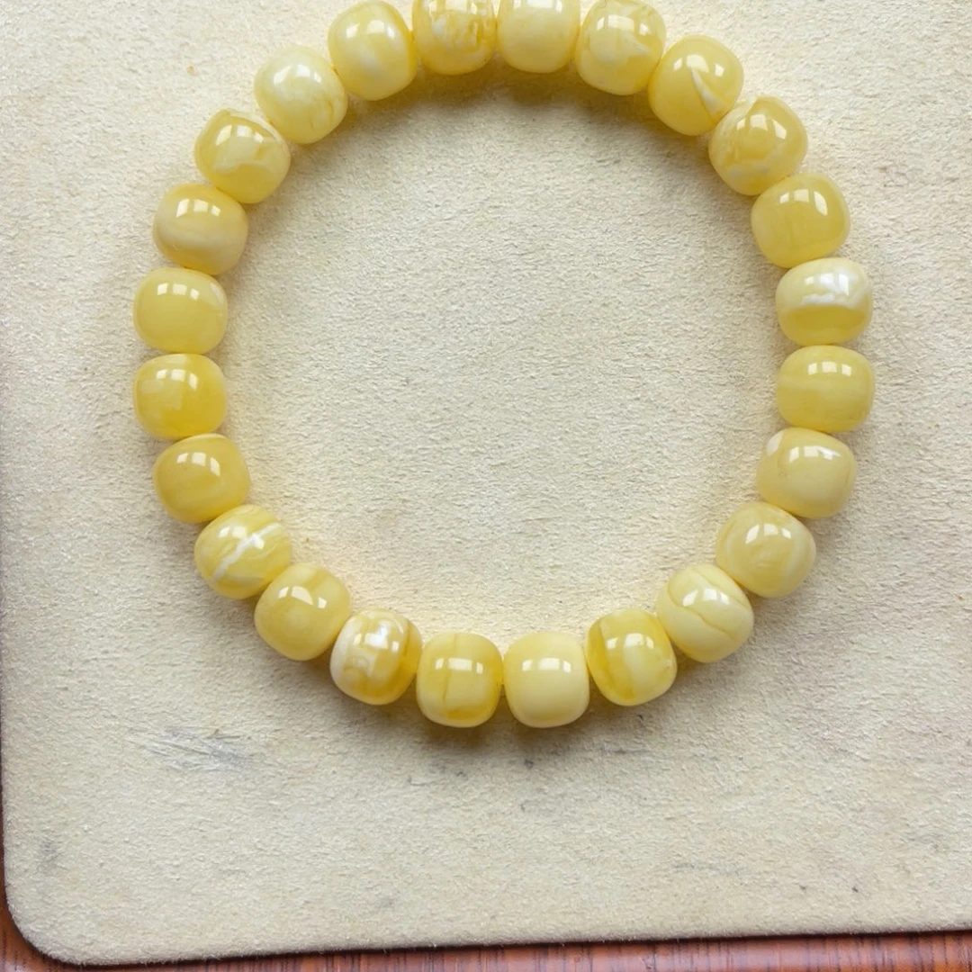 蜜蜡未镶嵌裸石老型手串