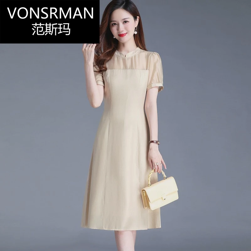 法式连衣裙女白色2025年新款修身洋气显瘦气质轻奢夏天收腰裙子