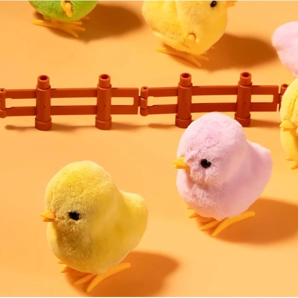 乐吉儿跳跳鸡发条玩具仿真毛绒跳跳鸭互动玩具小动物儿童生日礼物